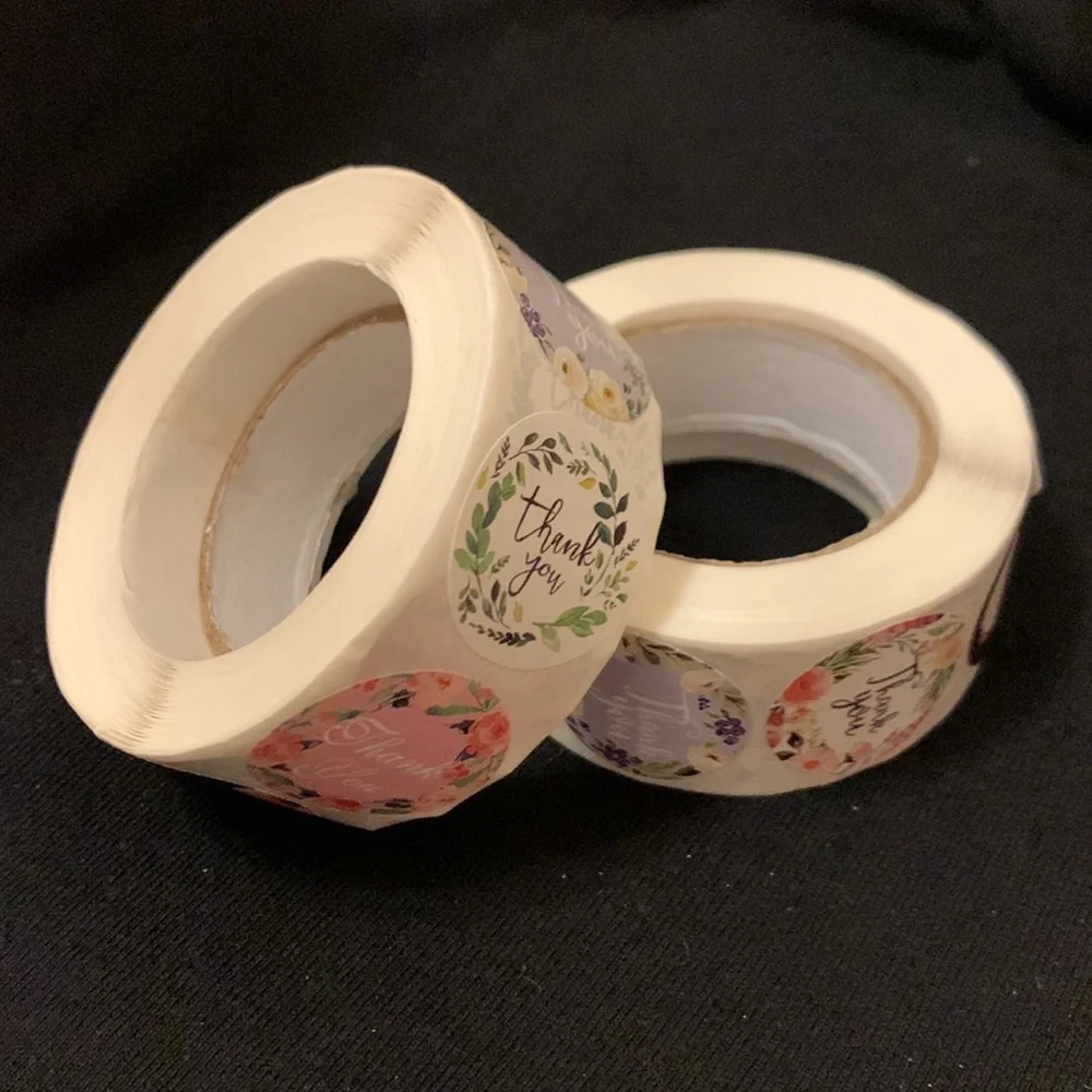 2 Rolls of 500 Thank You Stickers 1